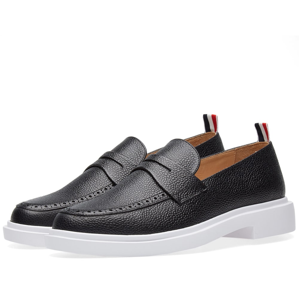 Black loafers with white sole Clearance