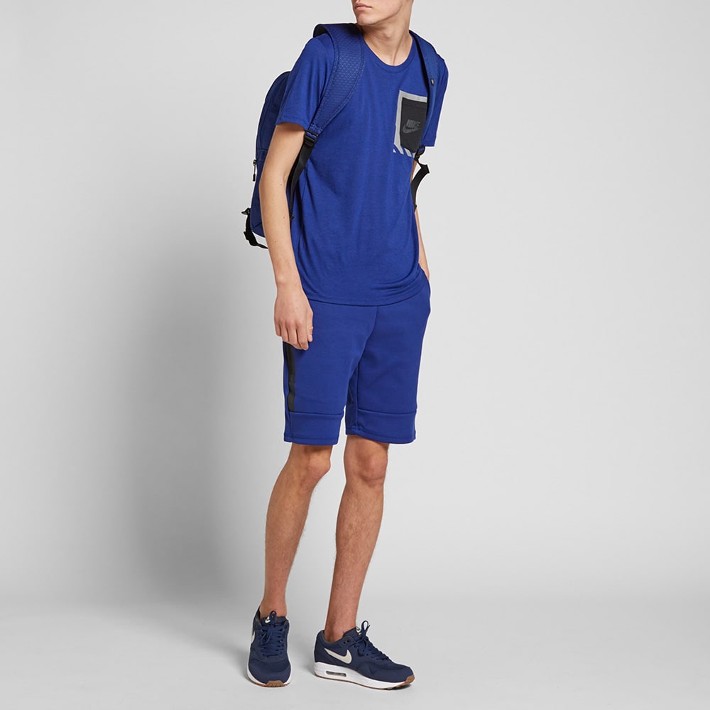 blue tech fleece shorts