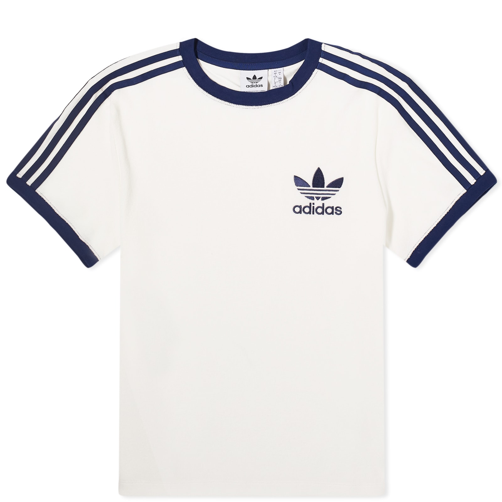 ◆adidas◆ Terry 3S Tee White IT9842 Adidas Terry 3 Stripe T-shirt Off White | END. (SG)