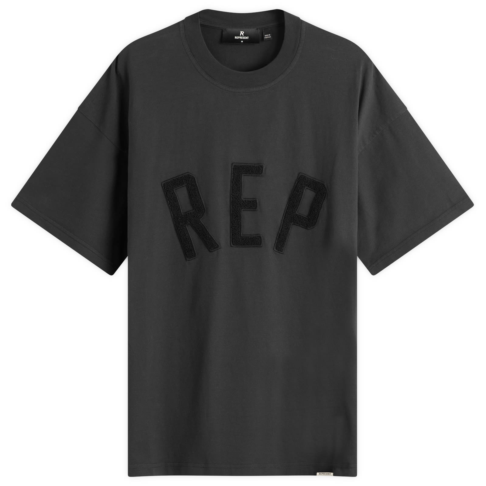 Tシャツ・カットソー REPRESENT SS25 (MLM41210 05) Represent Men's Rep Applique T-Shirt Off Black - Curated