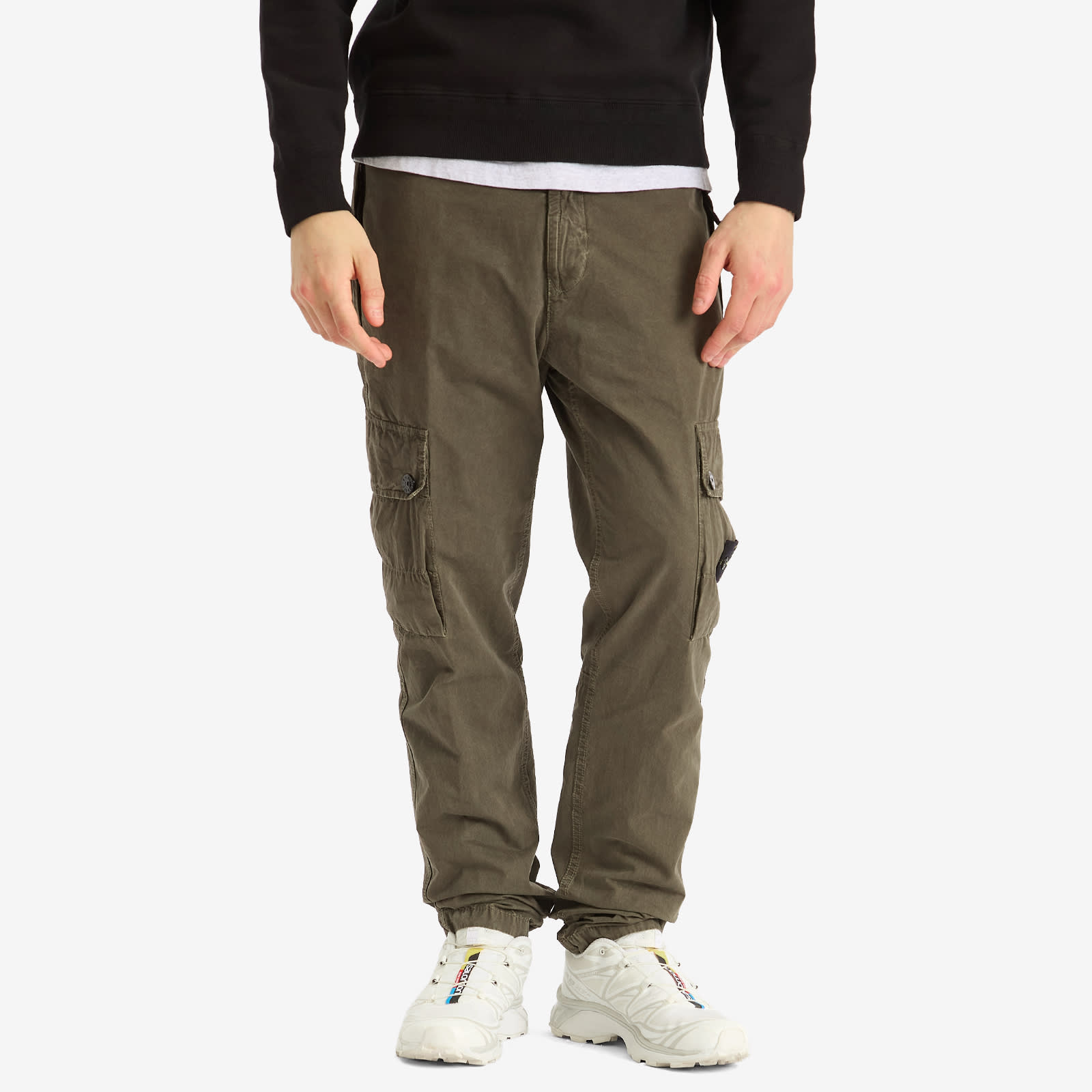Stone Island Men's Old Effect Brushed Cotton Canvas Cargo Pants