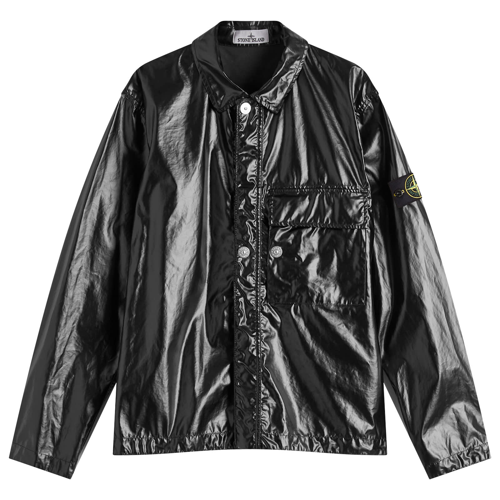 STONE  Mussola Gommata シャツブルゾン Stone Island Men's Mussola Gommata-TC Shirt Jacket Black