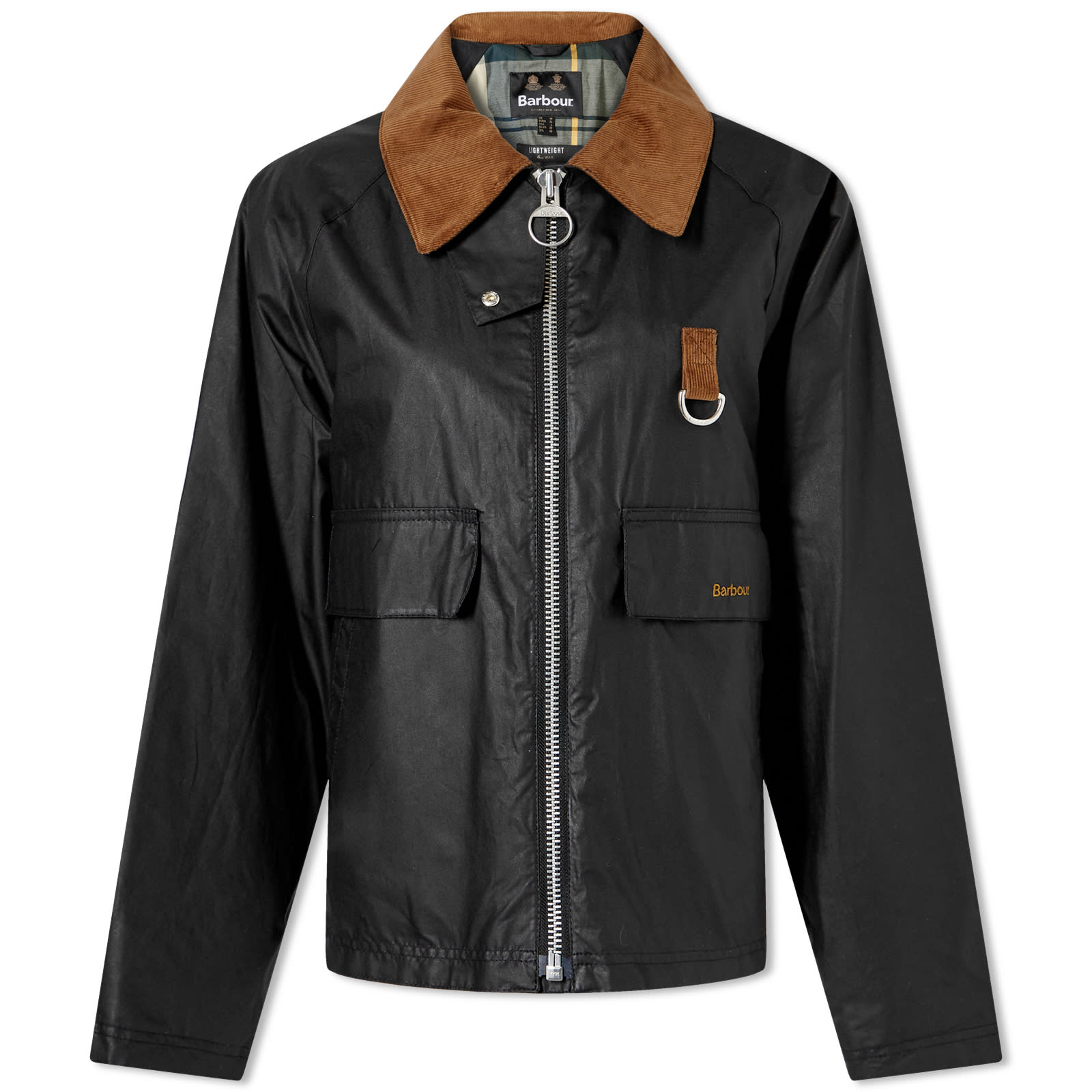 Barbour Eddleston Short Wax Jacket Black & Ancient Brown END. (AR)