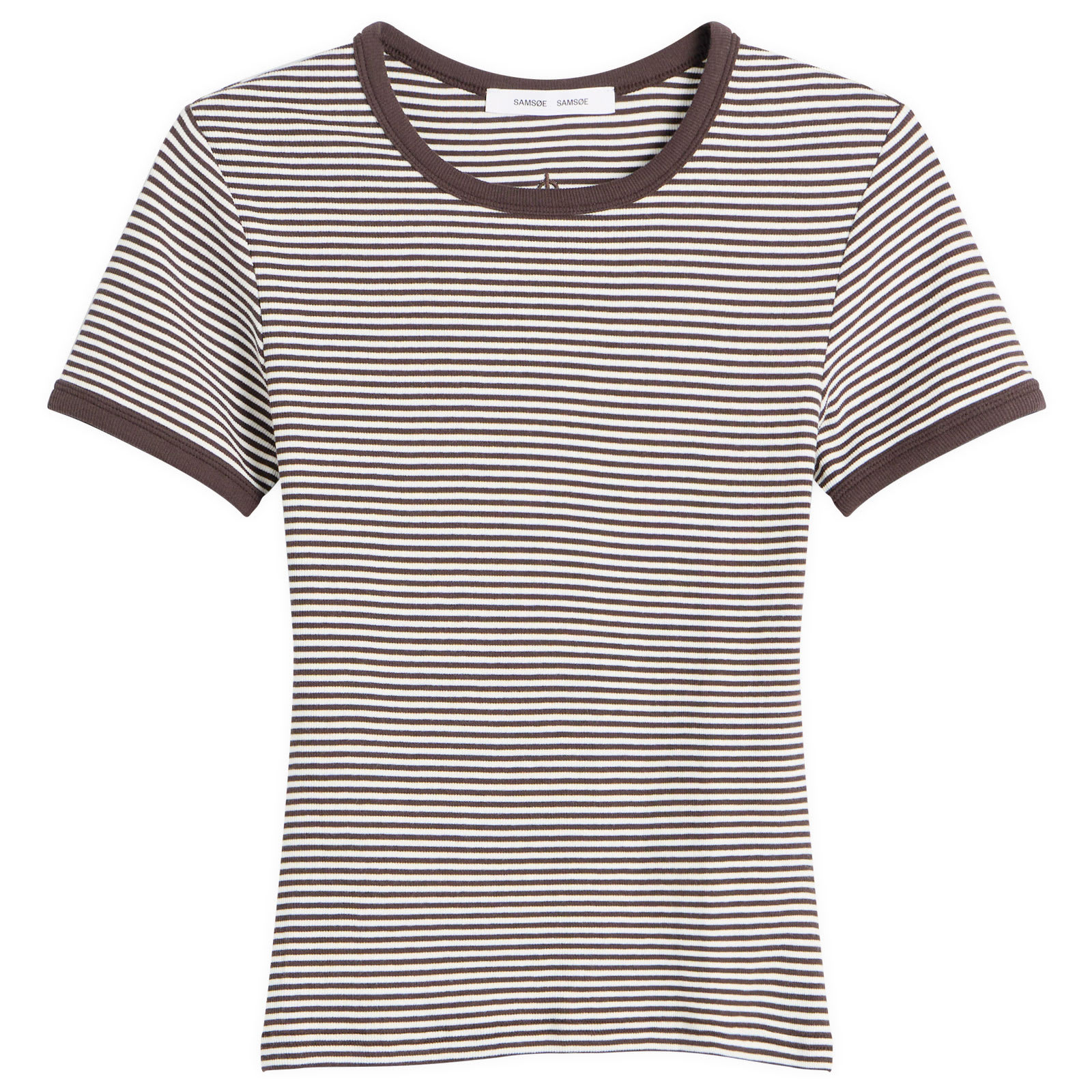 Samsøe Samsøe Women's Salinas T-Shirt in Mulch Stripe, Size X-Small
