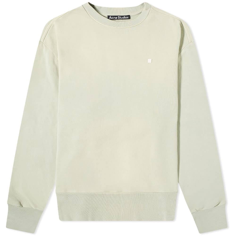 Acne Studios Fiah Oversize Fade Face Crew Sweat Dusty Green END. (CN)