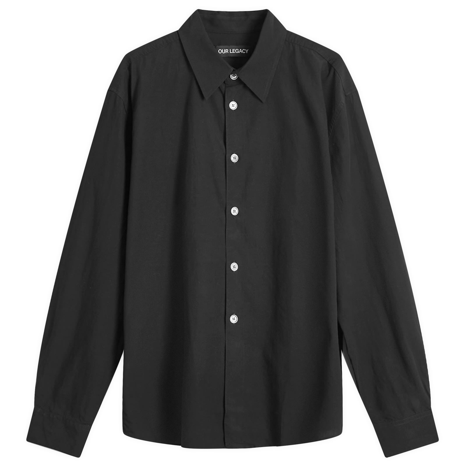Our Legacy Men’s Beyond Poplin Shirt Black Liquid Poplin