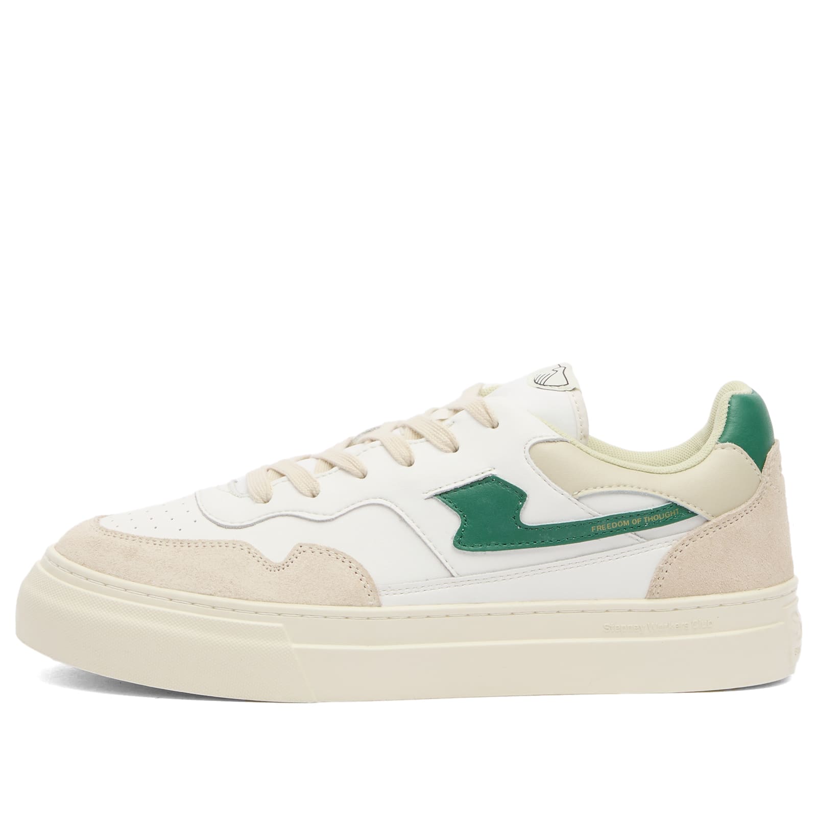 Stepney Workers Club Men’s Pearl S-Strike Leather Sneaker White/Spring Green