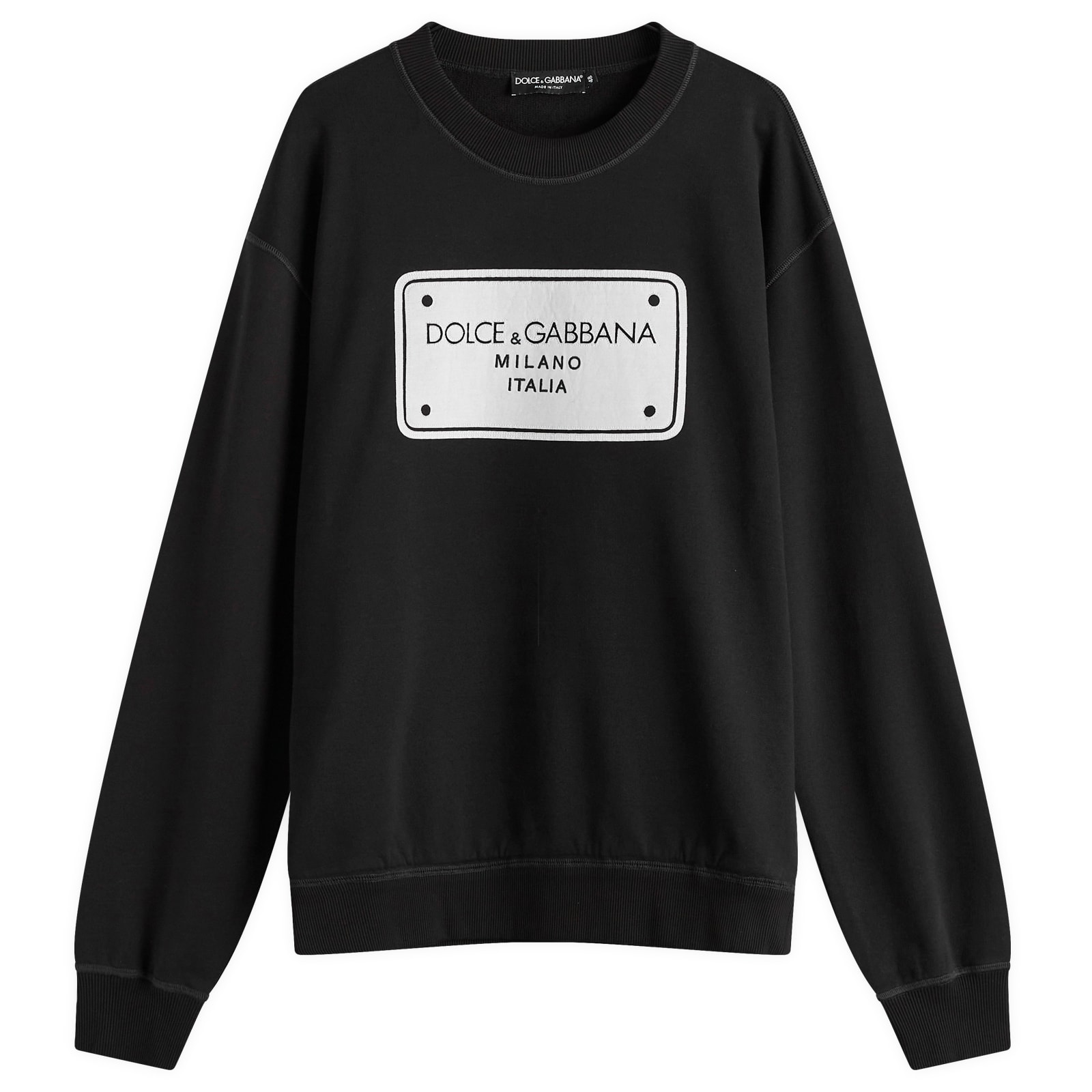 【送関込】Dolce & Gabbana Badge Print Crew Neck Sweatshirt Dolce & Gabbana Badge Print Crew Neck Sweatshirt Black | END