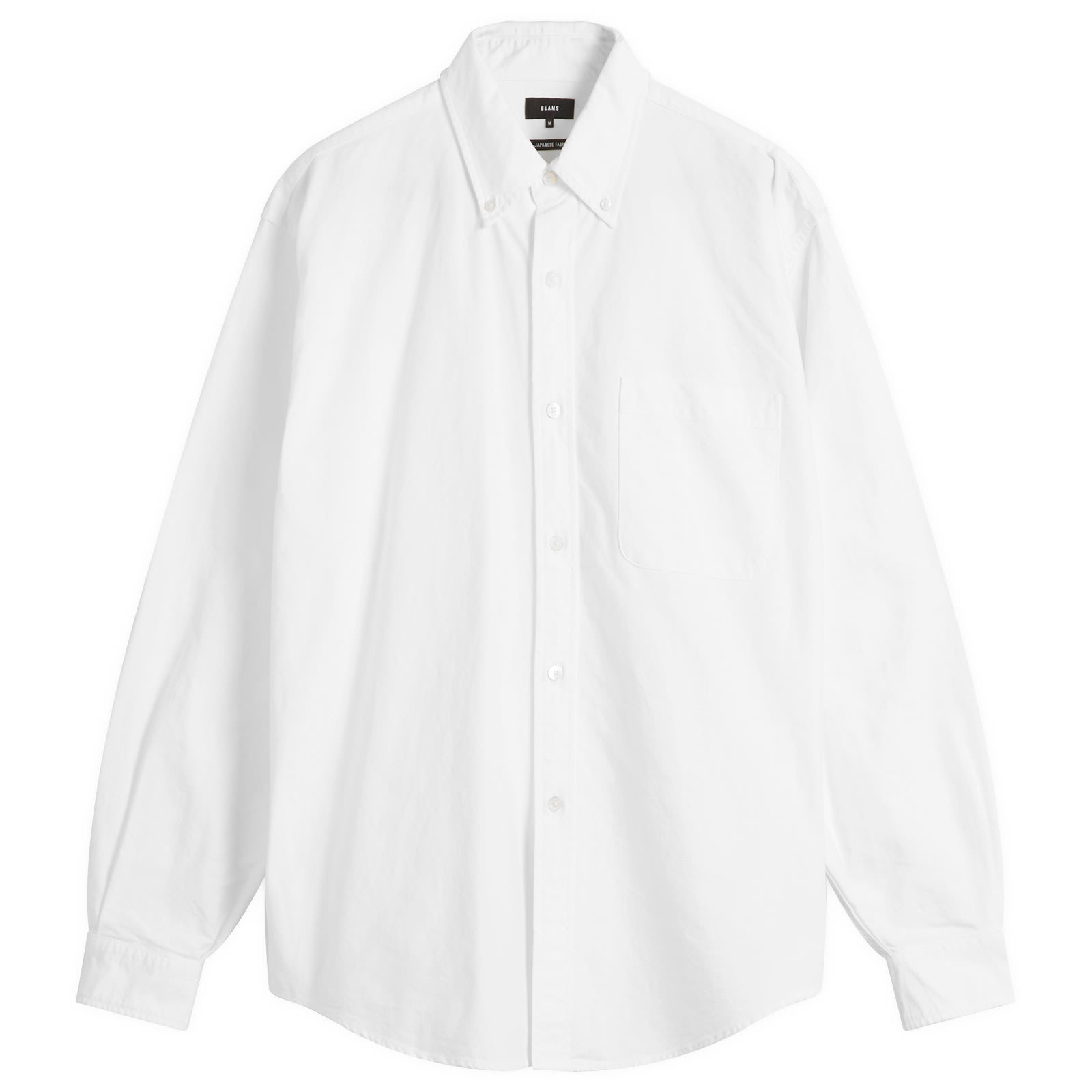 BEAMS Men’s Heavy Oxford Button Down Shirt White