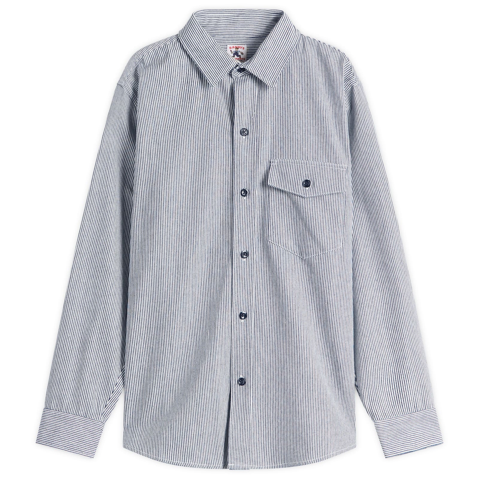 Randy's Garments — Randy's Garments Men's Randy’s Garments  1 Pocket Shirt in White/Indigo Stripe Denim, Size Medium