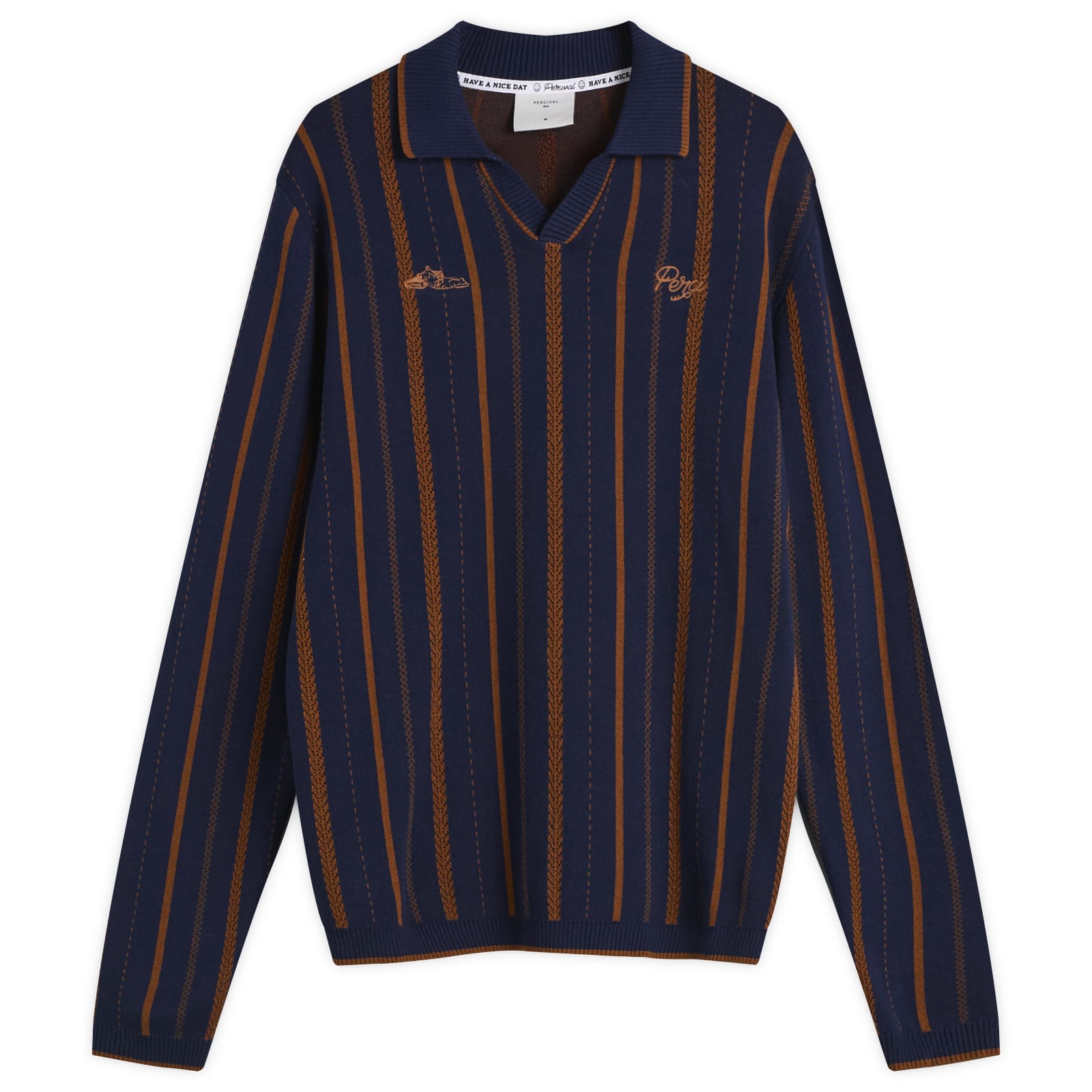 Percival Men’s Citation Knitted Football Shirt Navy