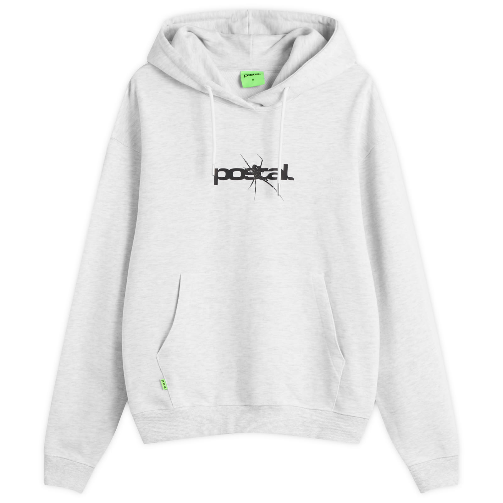 POSTAL Men’s Spider Print Hoodie Marl Grey