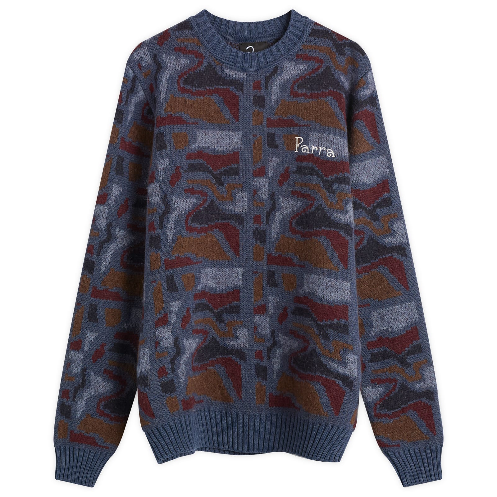 By Parra — Men's Repeat FTP Booster Knit Jumper in Blue, Size Small