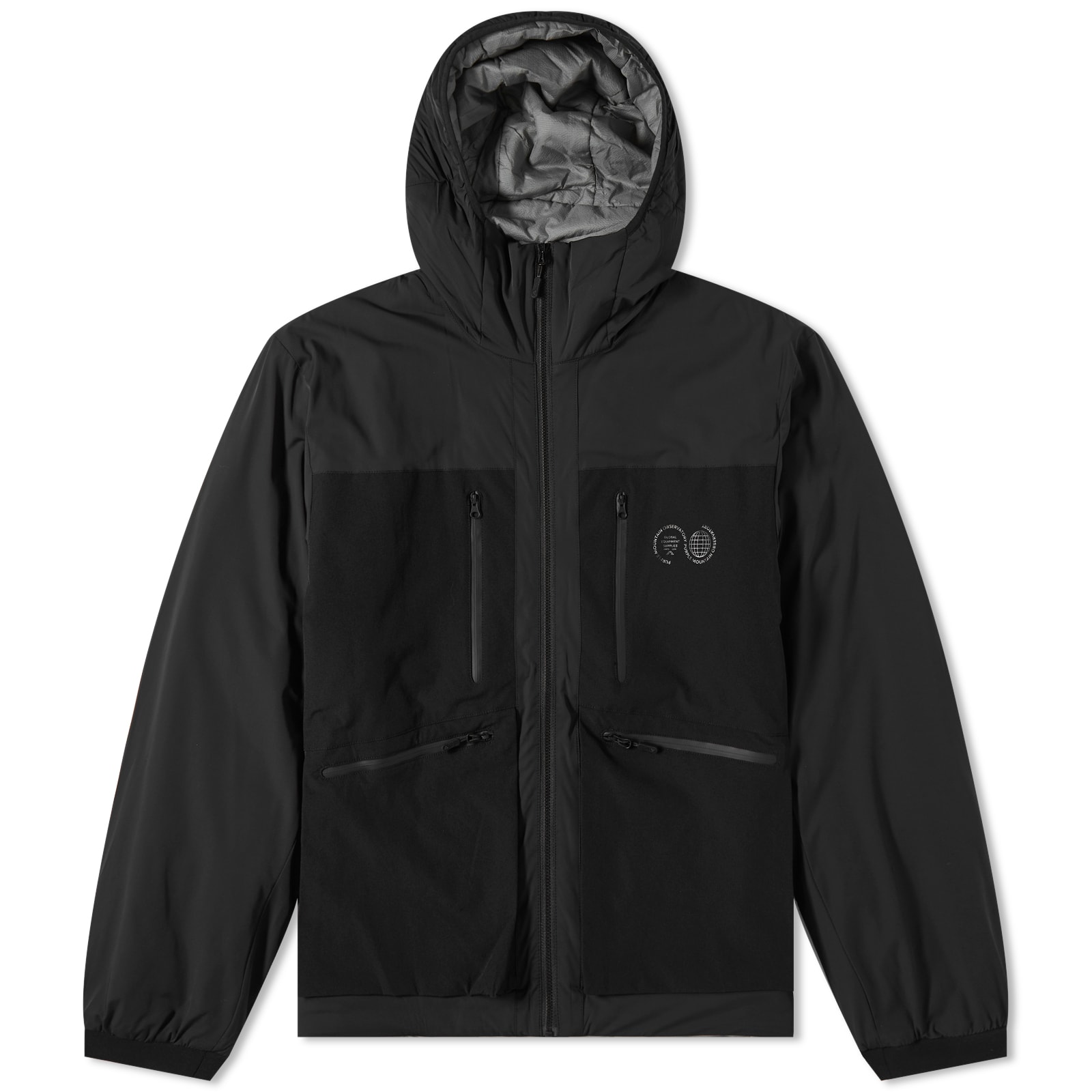 Purple Mountain Observatory Blocked Padded Jacket Black END.