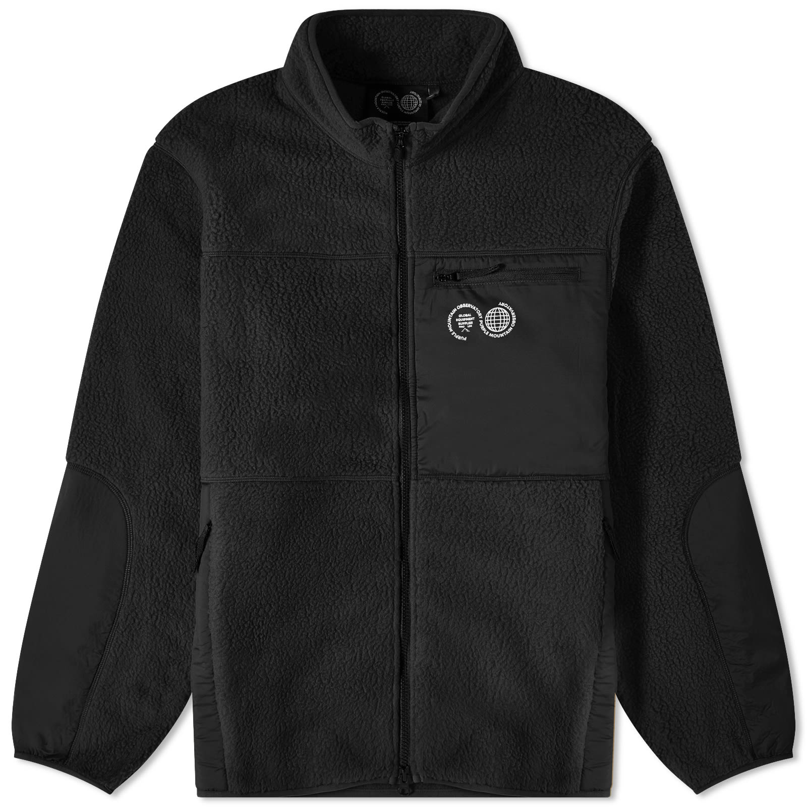 Purple Mountain Observatory Zip Fleece Jacket Black END.