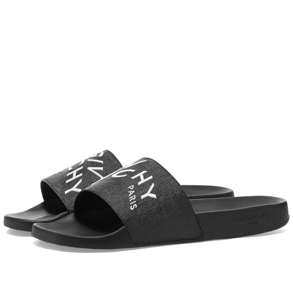 Givenchy Embroidered Logo Slide Black & White END. (US)