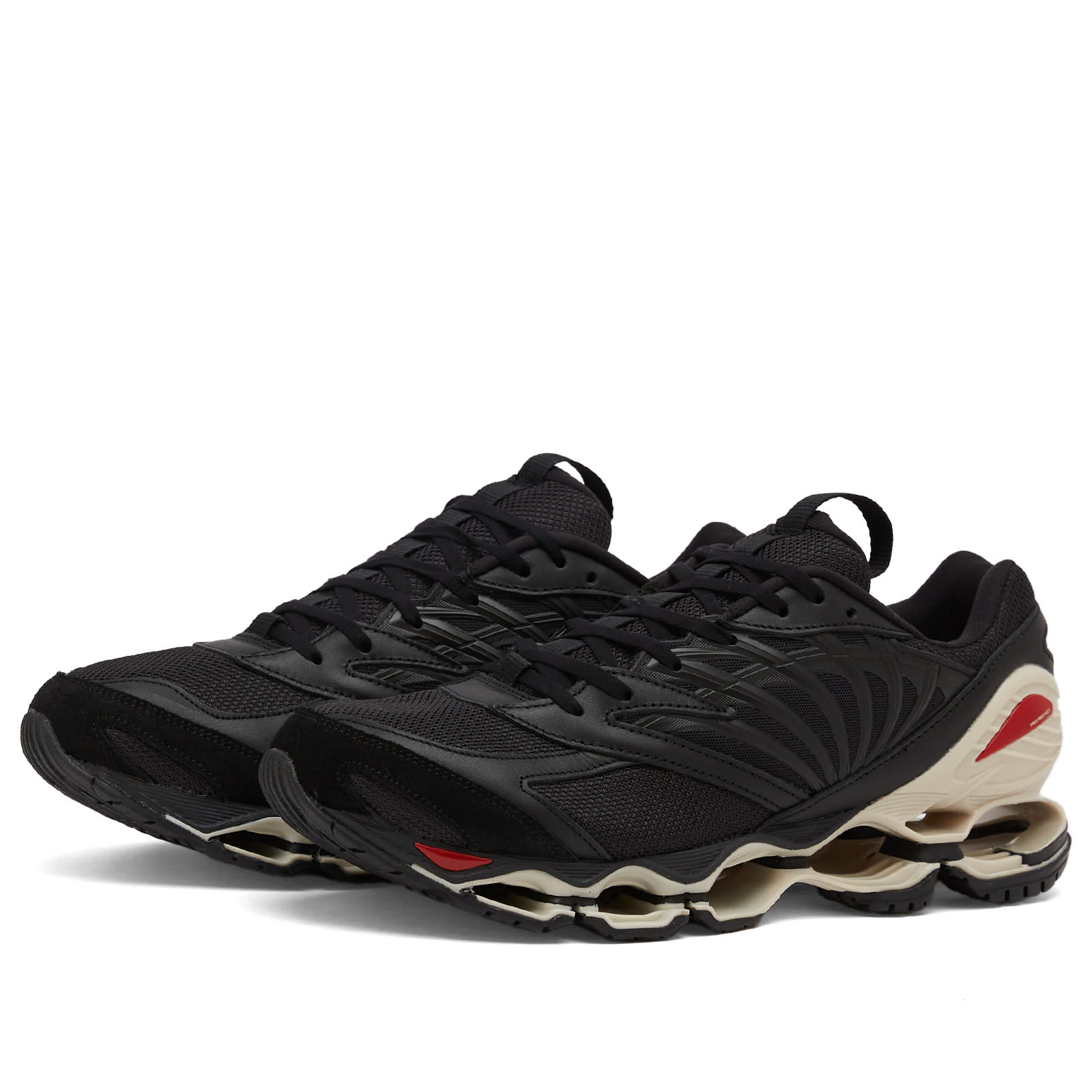 Mizuno Wave Prophecy LS Graphpaper Black/Ivory/Red - Curated Menswear