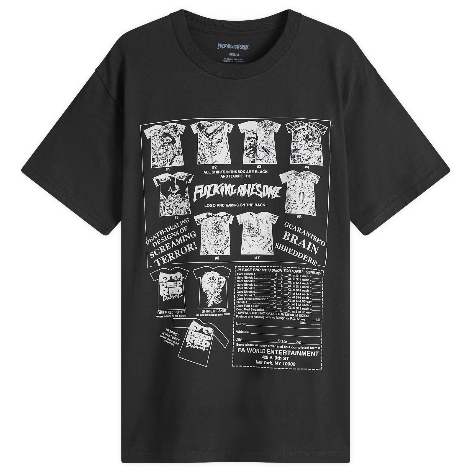 【FUCKING AWESOME】 HAWTHORNE TEE BLACK Fucking Awesome Men's Hawthorne T-Shirt Black - Curated Menswear