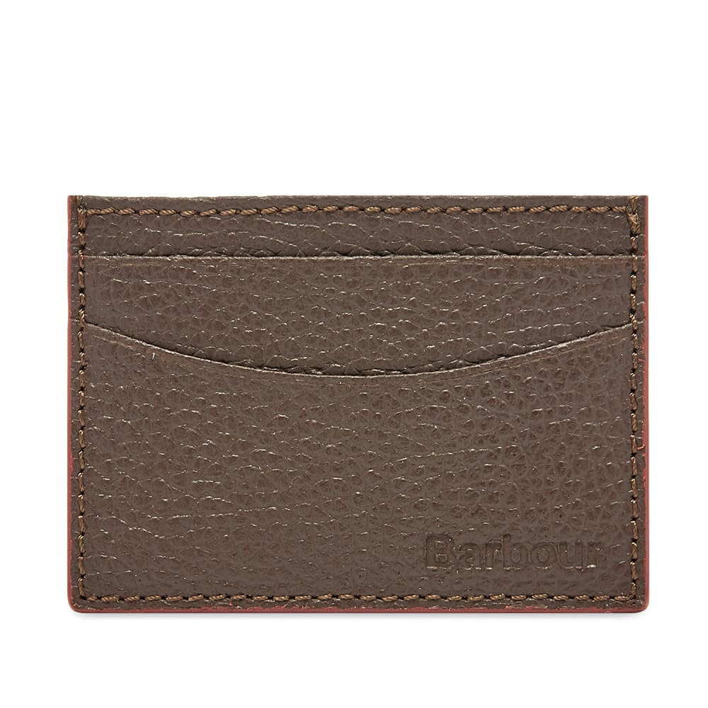 Barbour Grain Leather Card Holder Dark Brown END.