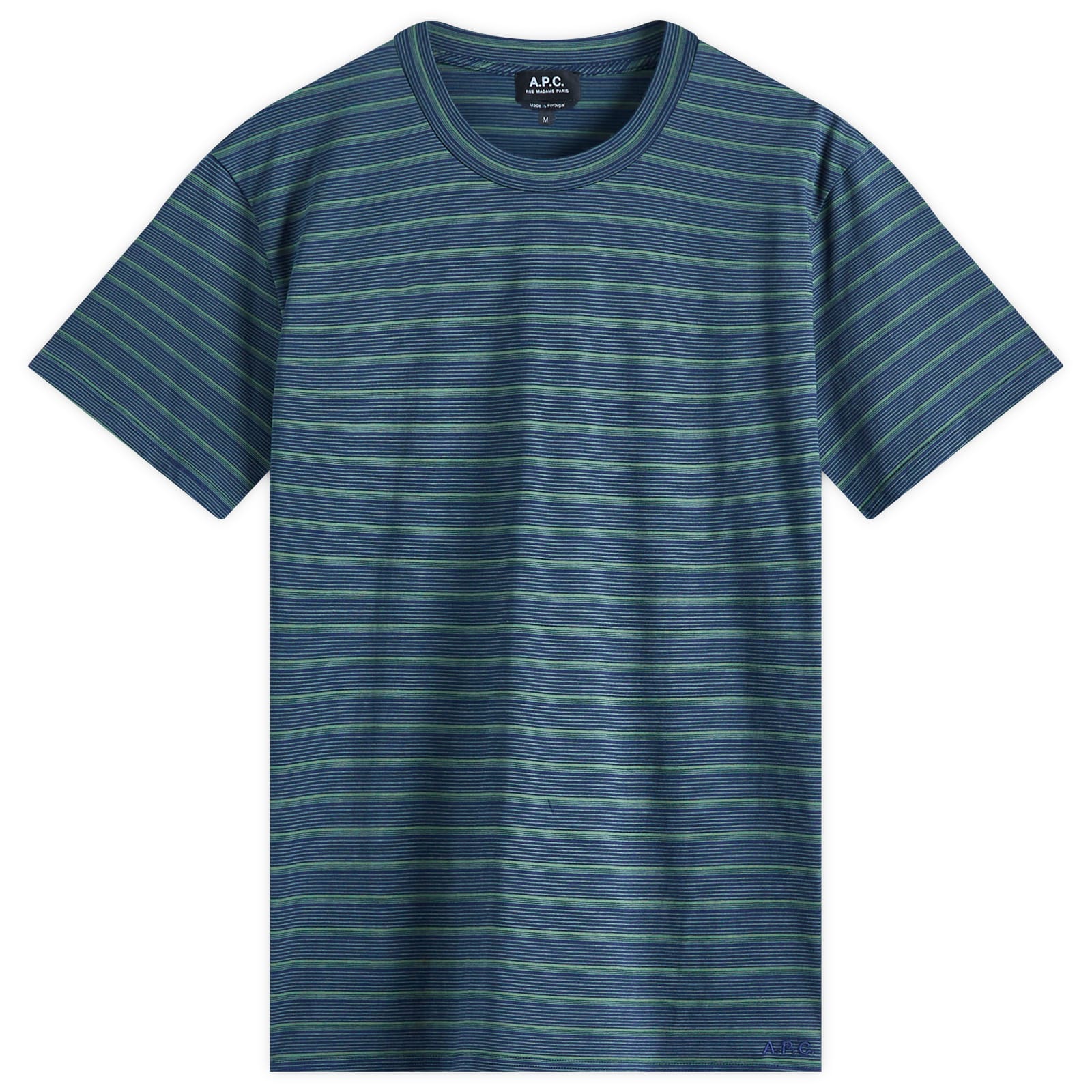 【送料関税込】A.P.C. Aymeric Stripe T-Shirt A.P.C. Men's Aymeric Stripe T-Shirt in Dark Navy A.P.C.