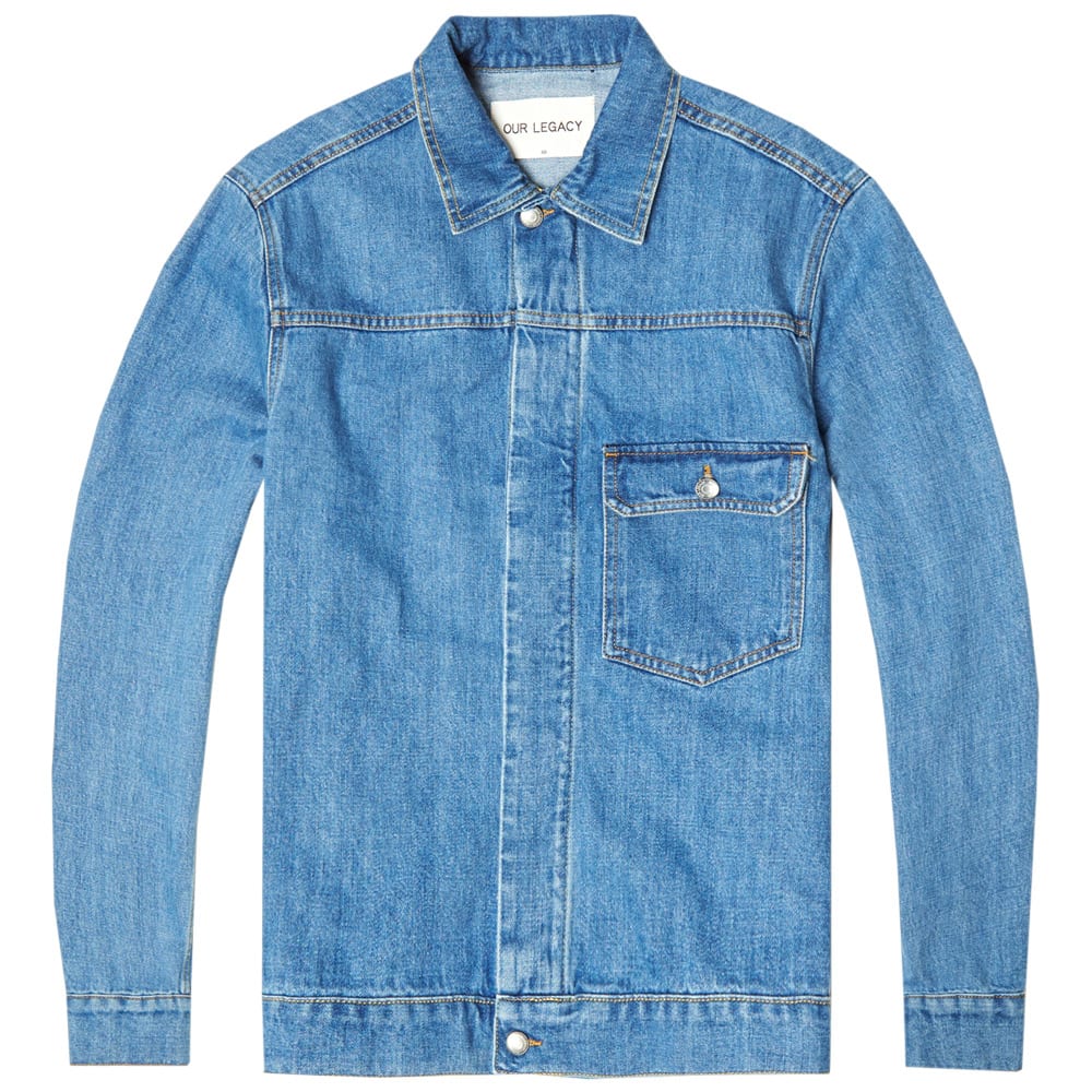 Our Legacy Hidden Button Jean Jacket Broken Twill Light Wash END. (US)