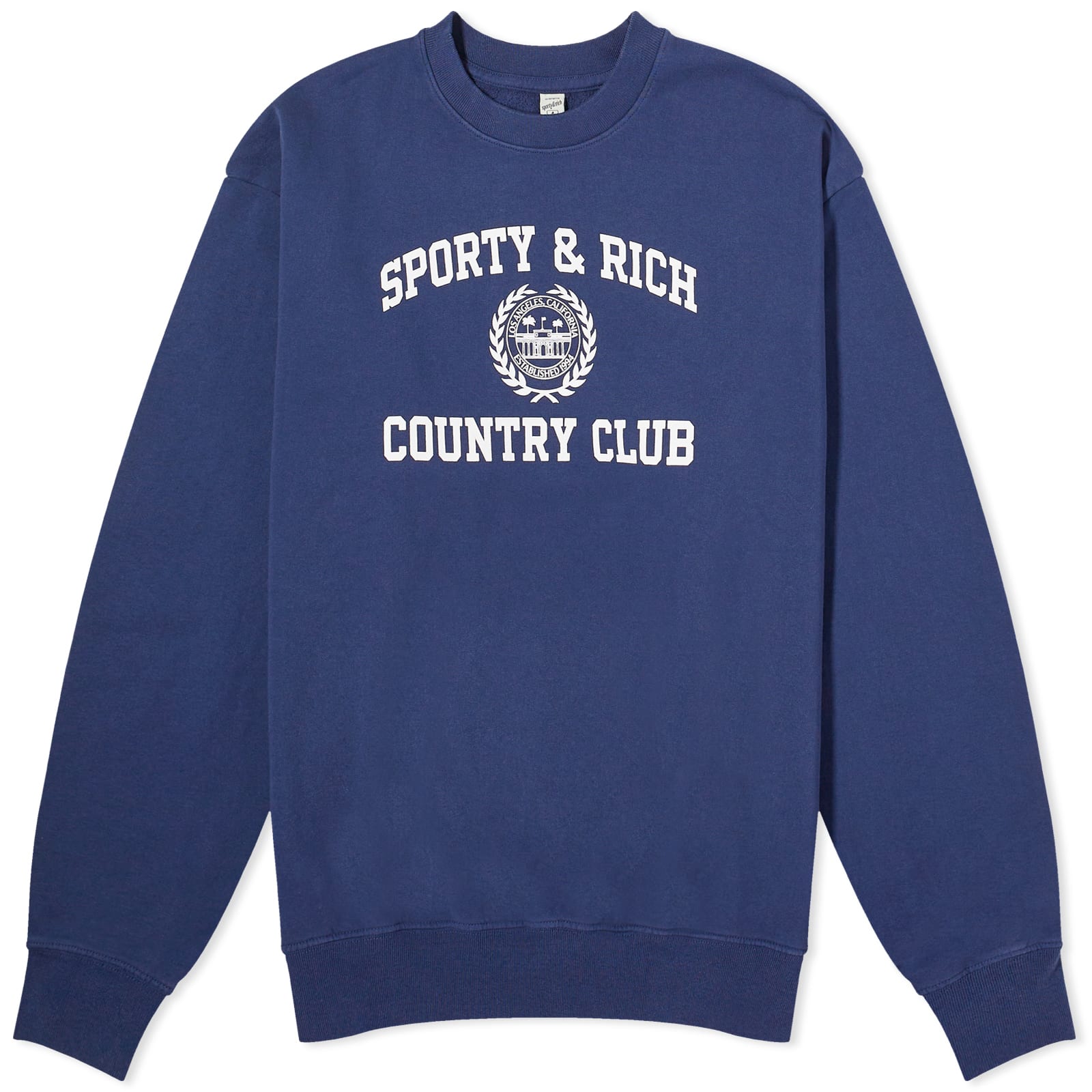 ★Sporty & Rich★ Varsity Crest Crew Neck Sweatshirt Navy CR Sporty & Rich - Varsity Crest Crewneck | HBX - Globally