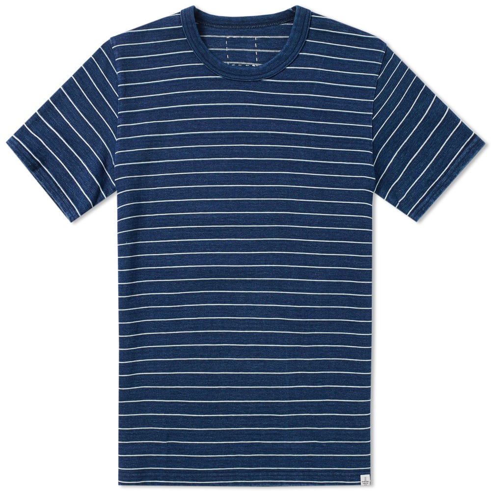 visvim BORDER CREW INDIGO L/S ボーダー M ロンＴ visvim VISVIM BORDER CREW INDIGO L/S TEE サイズ2 ビズビム