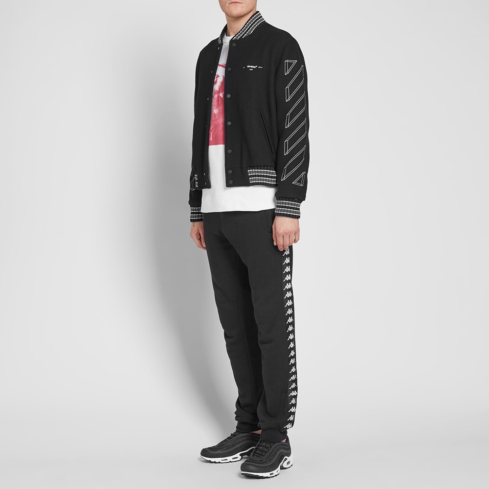 black off white varsity jacket