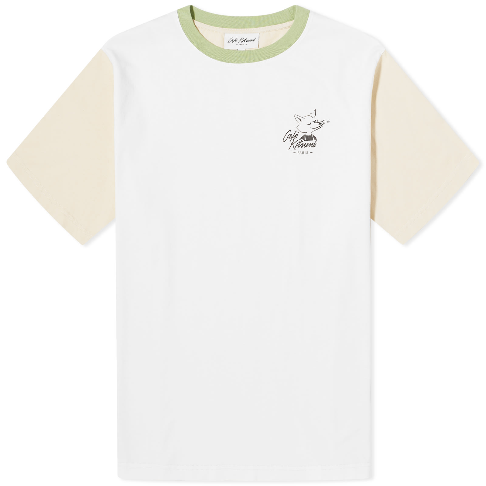 Café Kitsune Colorblock Relax T-Shirt Tapioca Colorblock