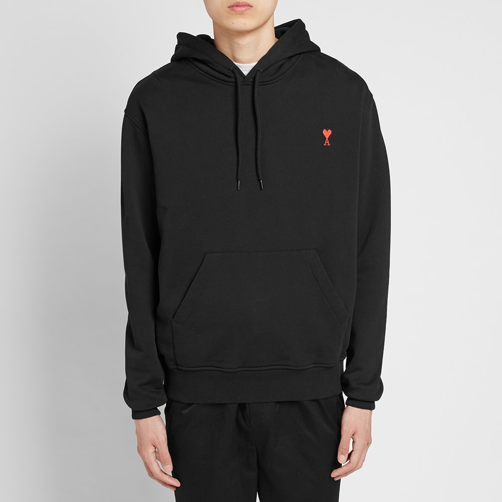 AMI Heart Logo Patch Popover Hoody Black | END. (US)