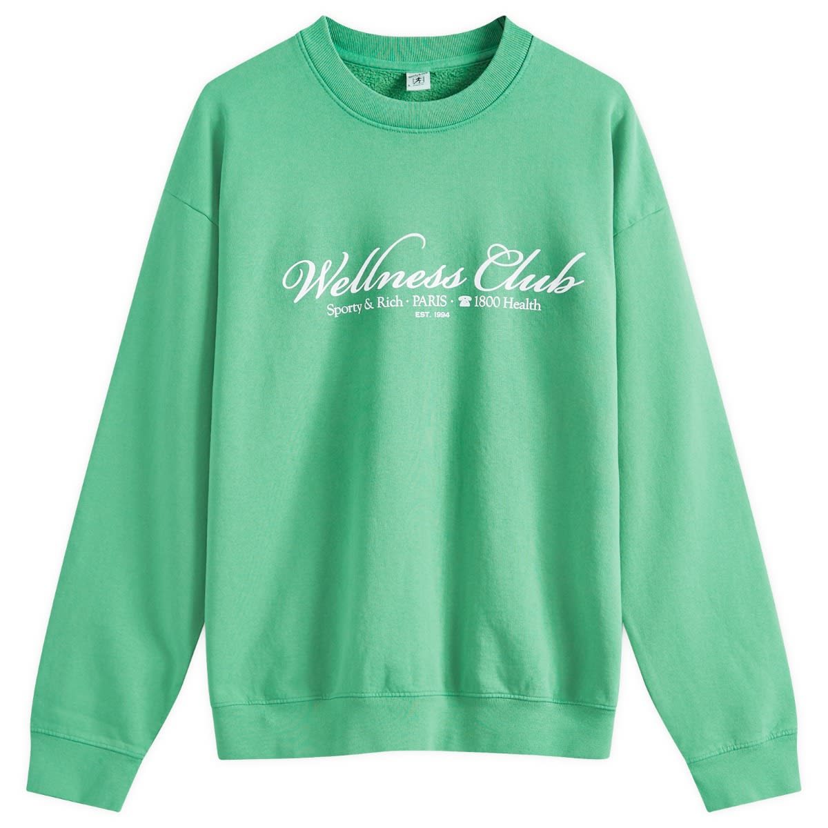 Sporty&Rich｜ (1800 Health Crewneck - Verde/White (WS067 Sporty & Rich 1800 Health Sweatshirt Verde & White | END. (US)