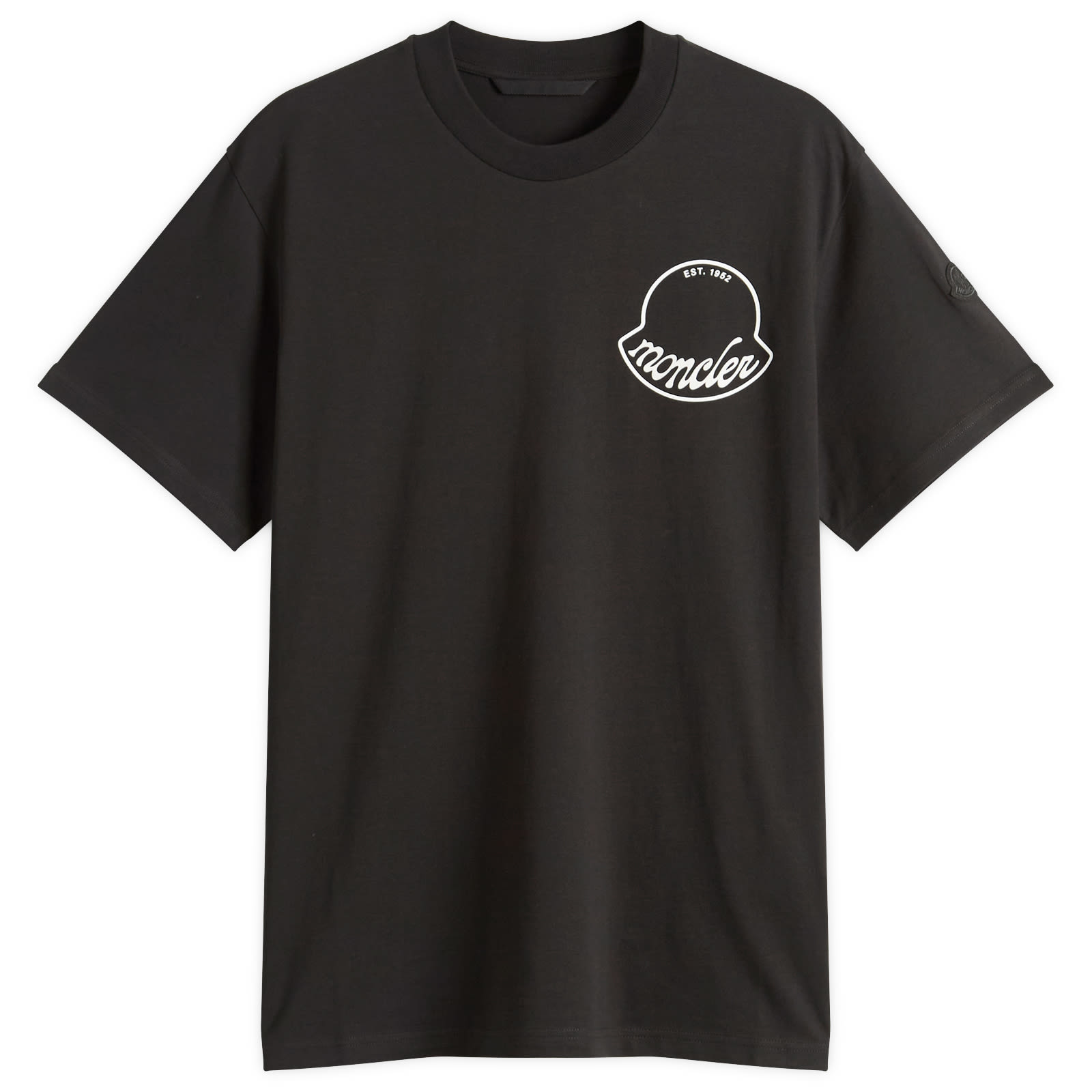 MONCLER｜SHORT-SLEEVED ROUND NECK T-SHIRTS (8C00013 8390 Moncler Round Neck Short Sleeve T-shirt In Black | ModeSens