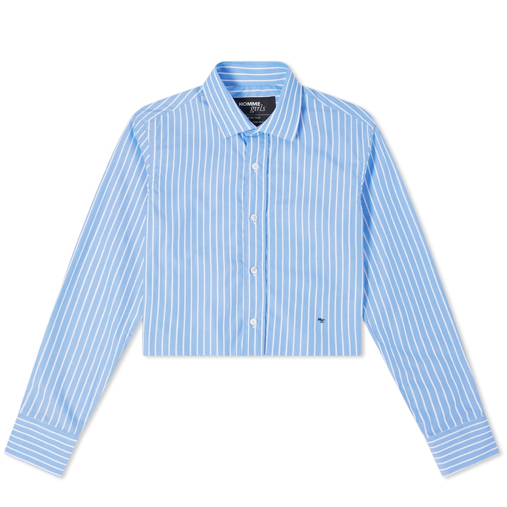 Hommegirls Striped Cropped Button Up 