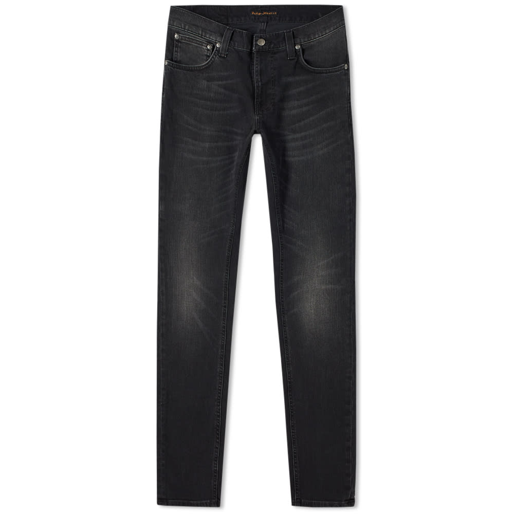 nudie jeans tight terry rainy black