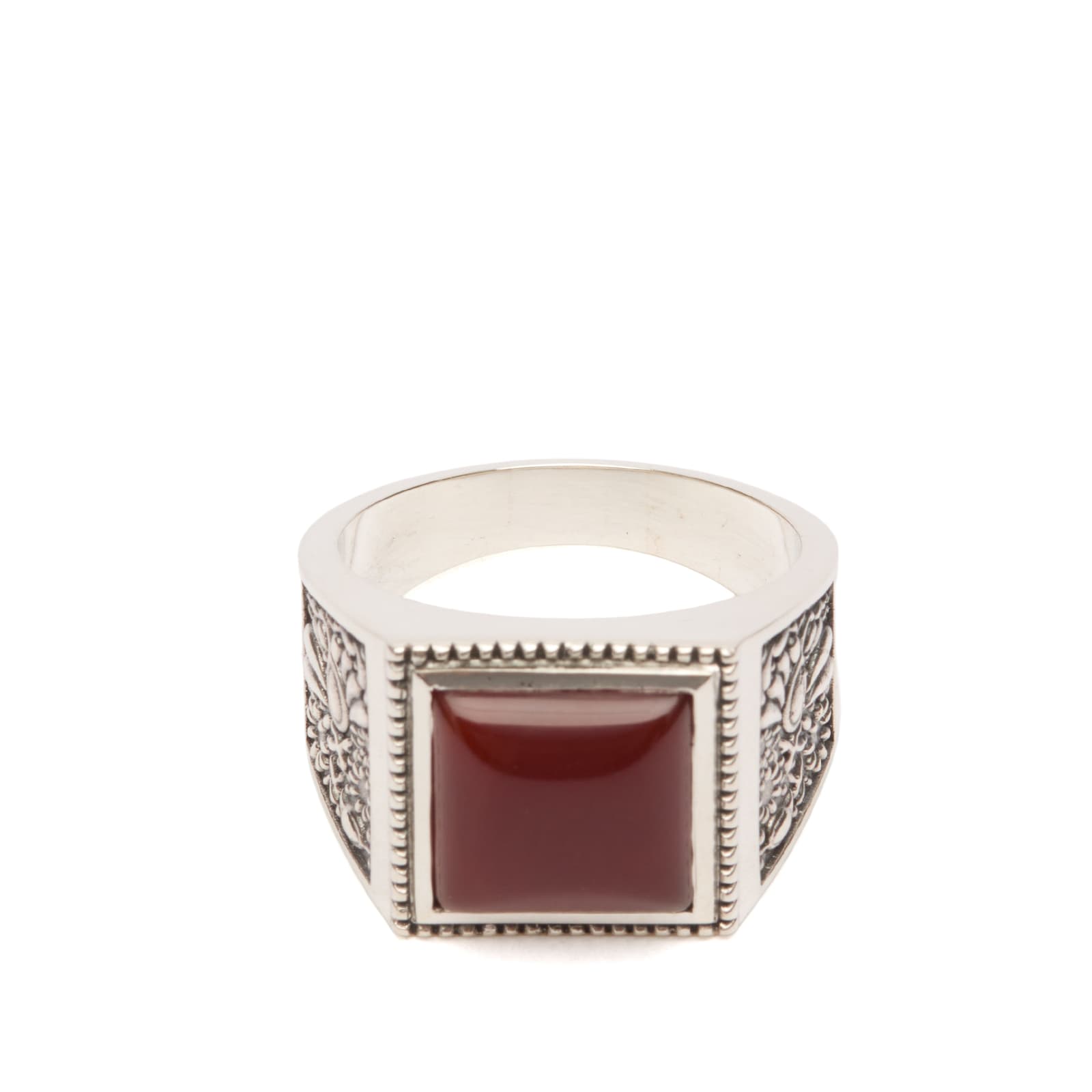 Maple Men’s Buick Ring Silver/Red Garnet