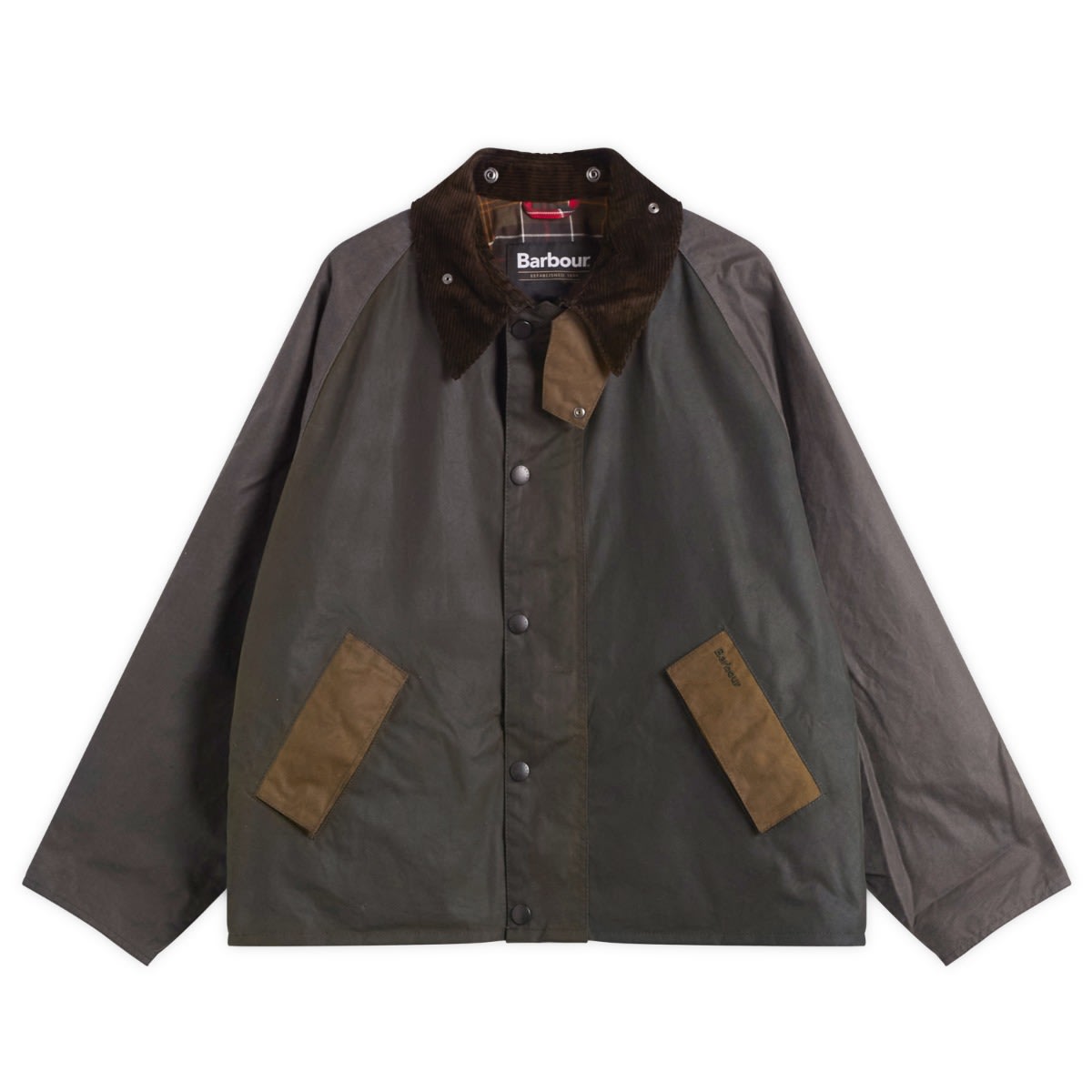 Barbour Patchwork Transport Wax Jacket Sage Multi | END. (US)