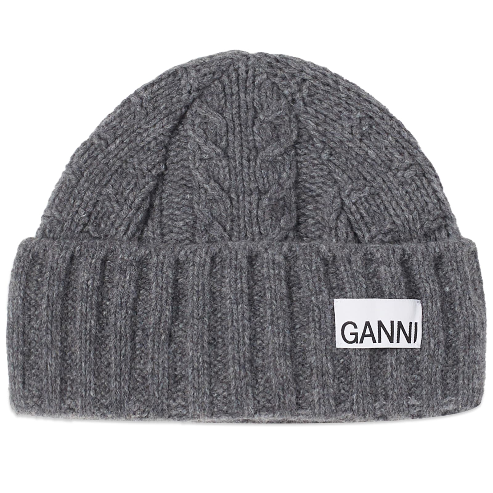 GANNI Cable Beanie Frost Grey | END. (US)