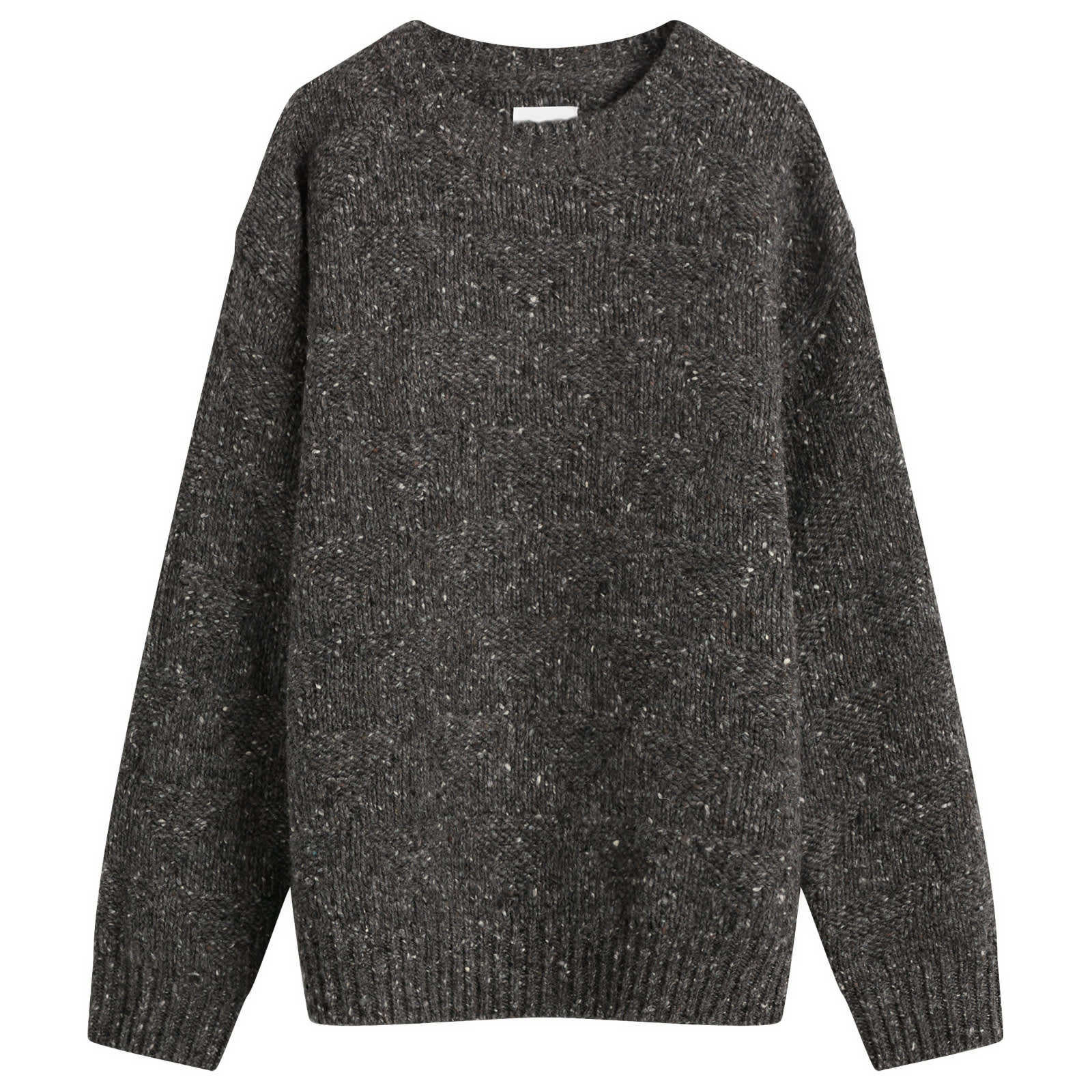 Norse Projects Men’s Jonas Donegal Diamond Sweater Charcoal Grey