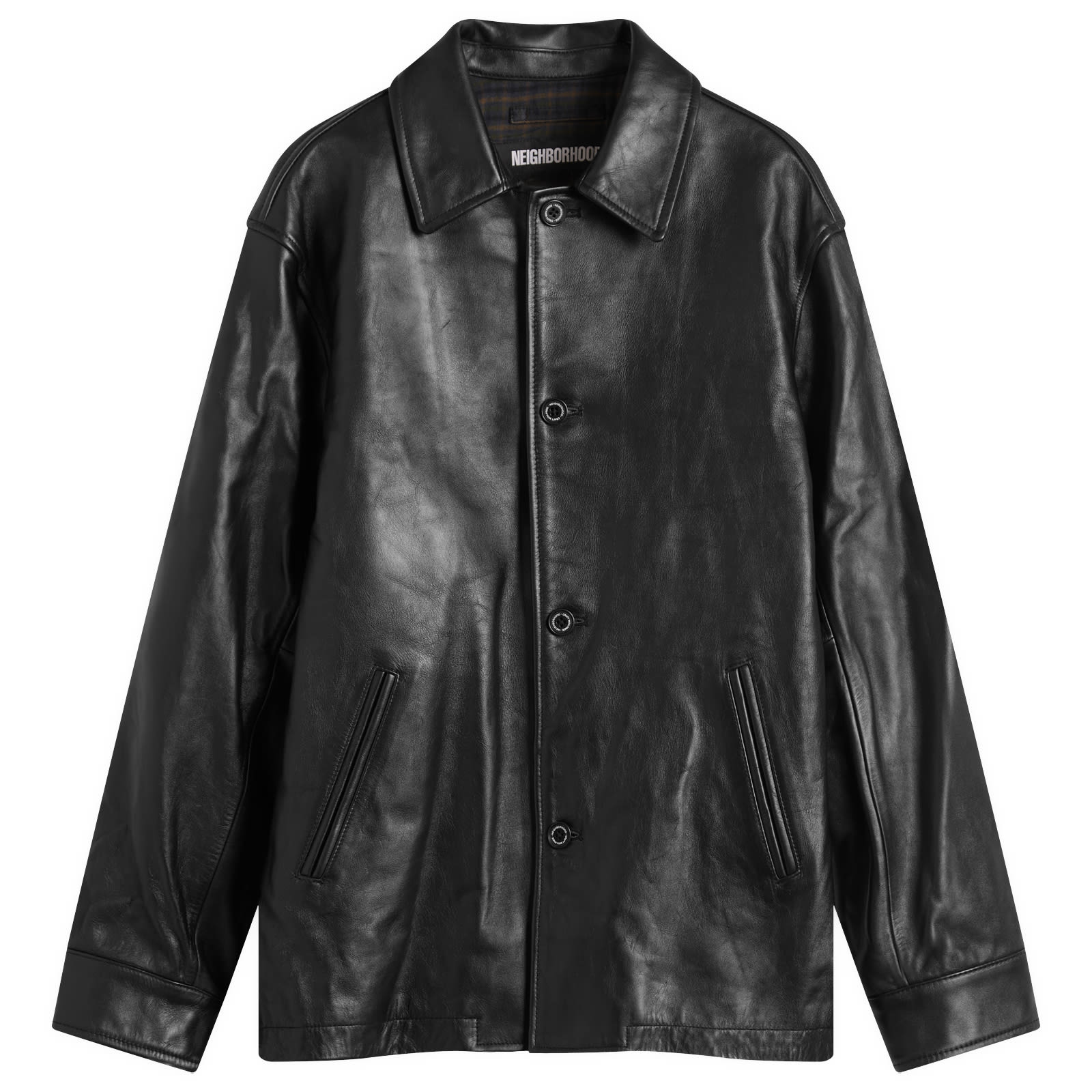 ジャケット・アウター NEIGHBORHOOD LEATHER CAR COAT BLACK S LEATHER CAR COAT
