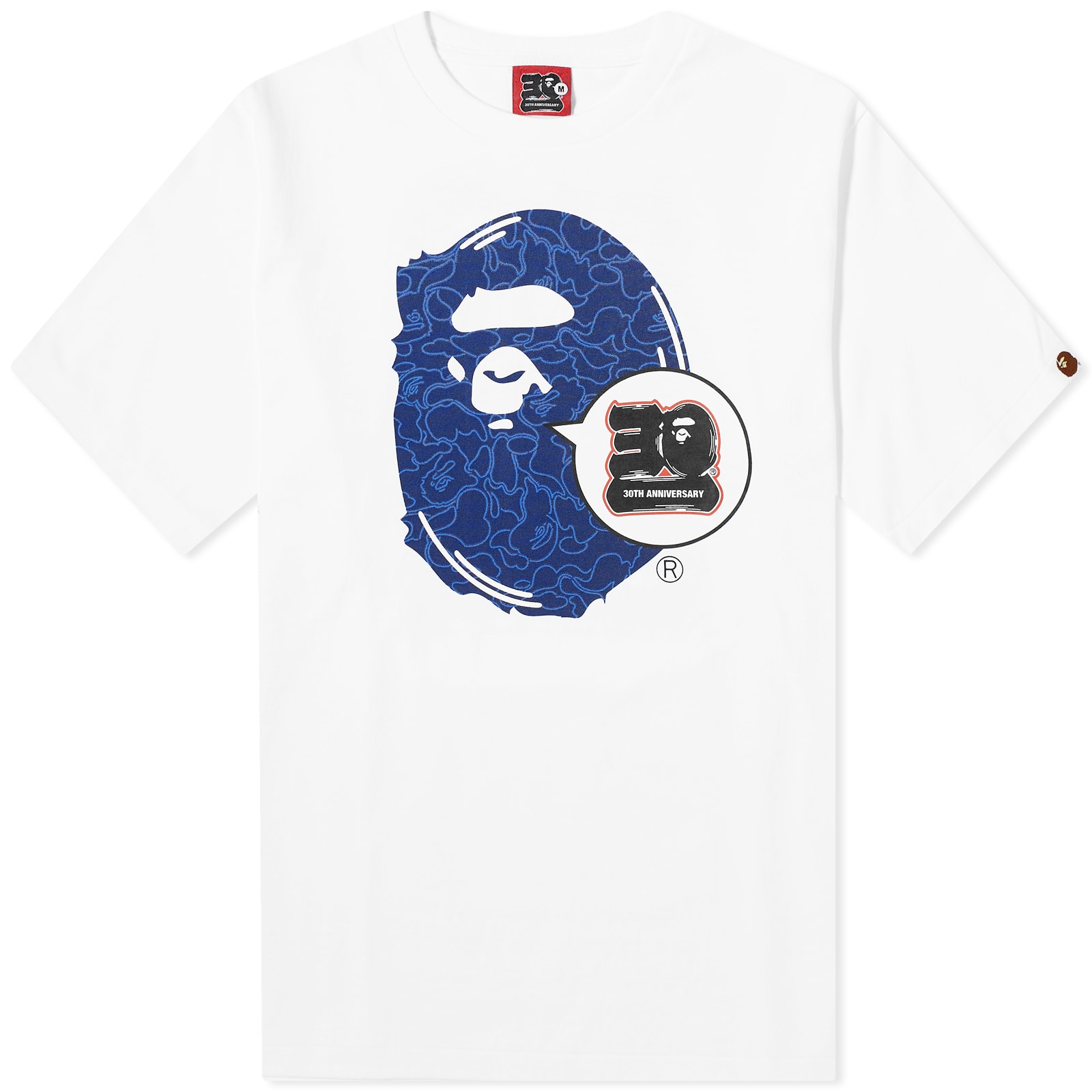 A Bathing Ape 30th Anniversary Ape Head TShirt White & Navy END. (GB)