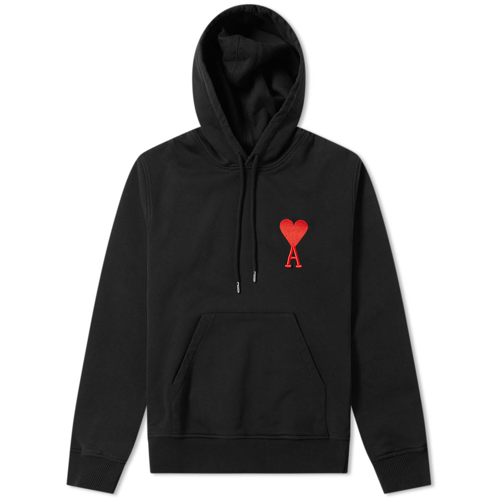 AMI Large Heart Logo Hoody Black | END.