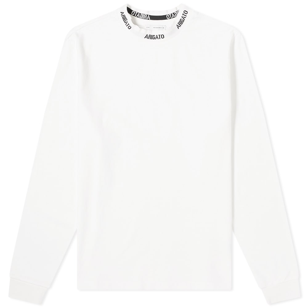 white mock neck long sleeve top