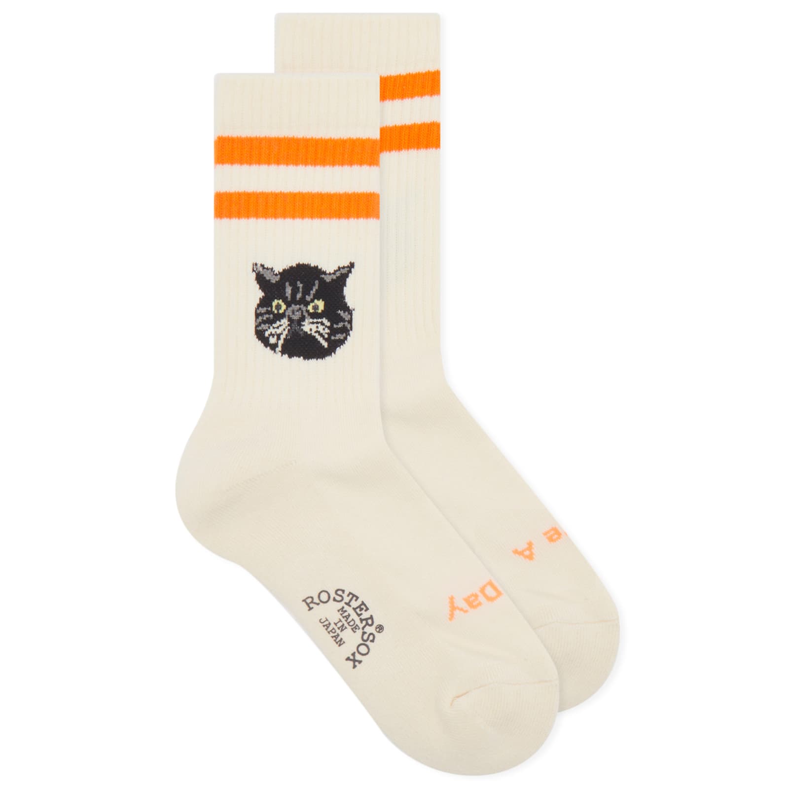 Rostersox Unisex Orange Cat Socks Large