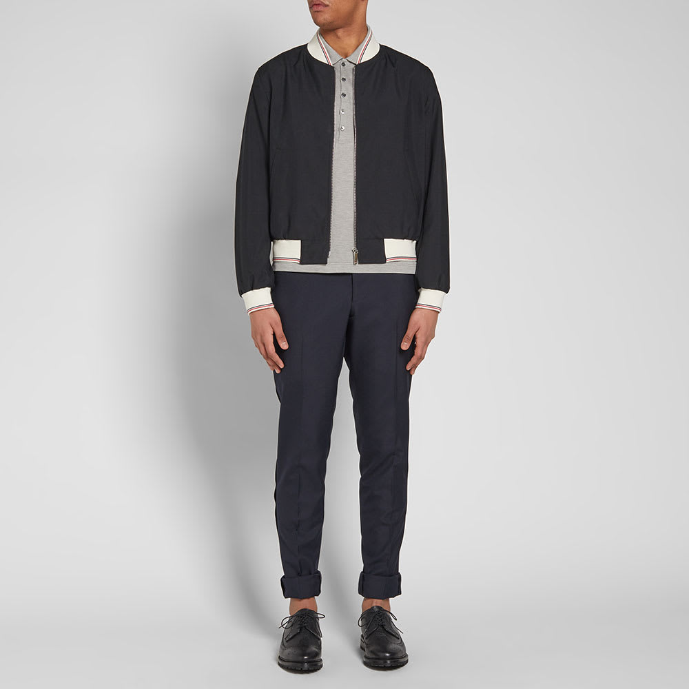 Thom Browne Mercerised Pique Pocket Polo Light Grey | END.