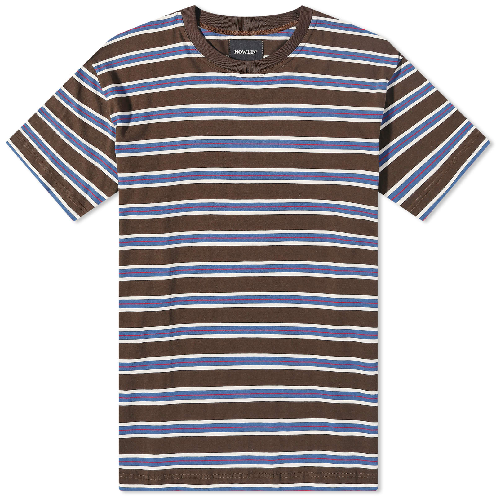 Howlin' Smiling Face Stripe T-Shirt Walnut | END. (US)