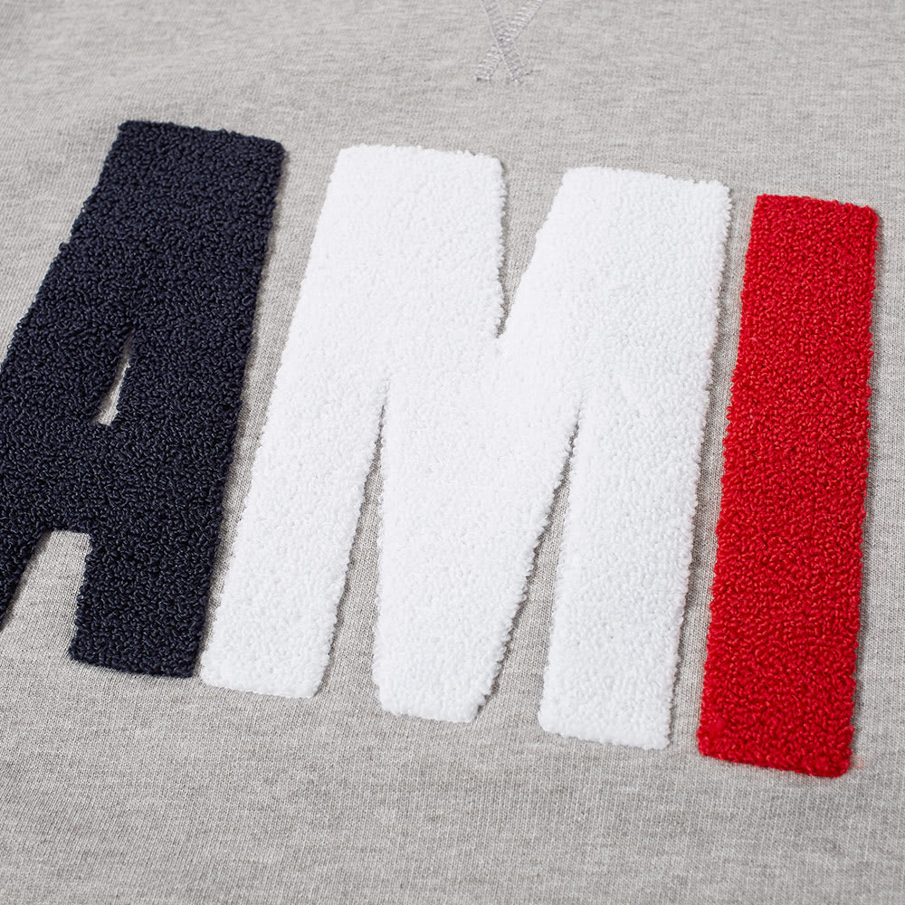 AMI Tricolour Classic Crew Sweat Grey Marl | END. (Europe)