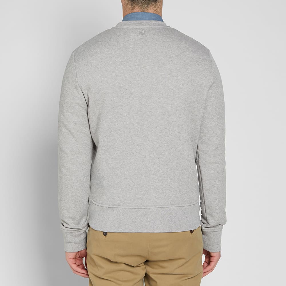AMI Tricolour Classic Crew Sweat Grey Marl | END.