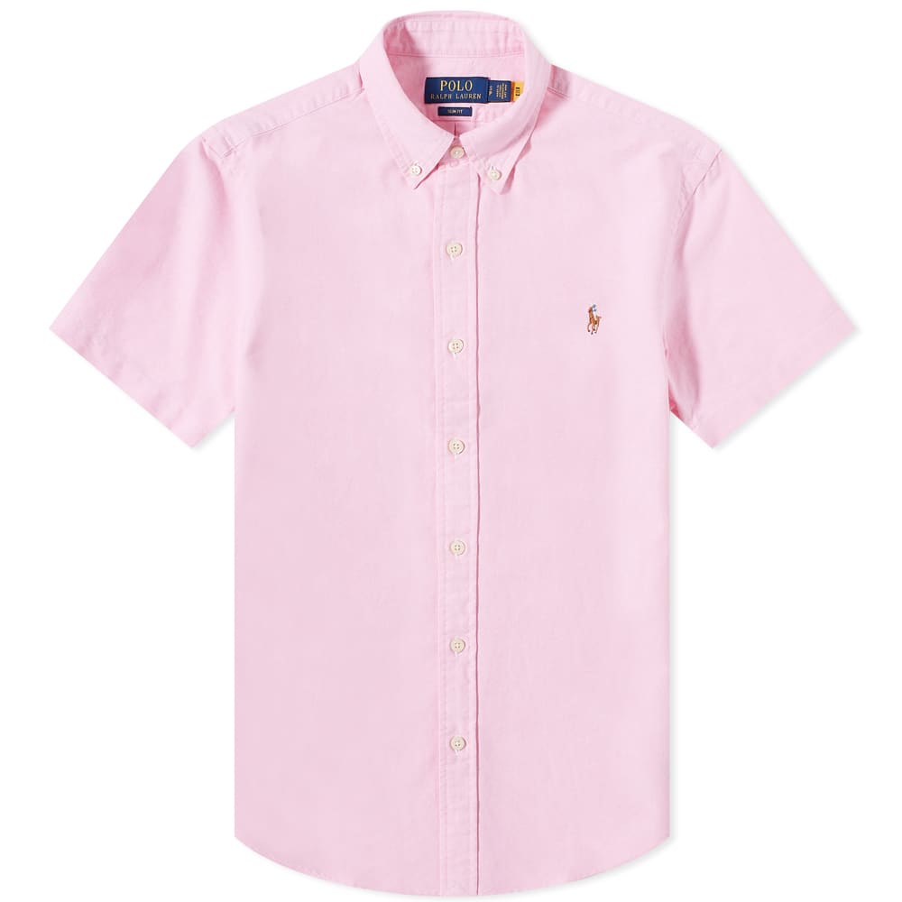 ralph lauren short sleeve pink shirt