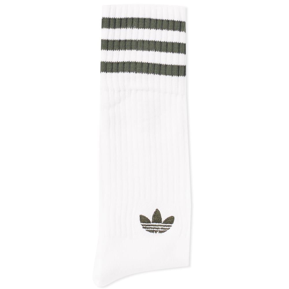 Adidas Solid Crew Sock 2 Pack White, Green & Mint END.
