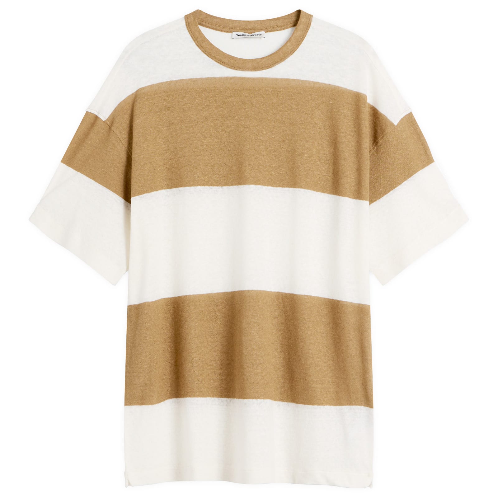 YMC Men’s Triple T Shirt Taupe/Off White